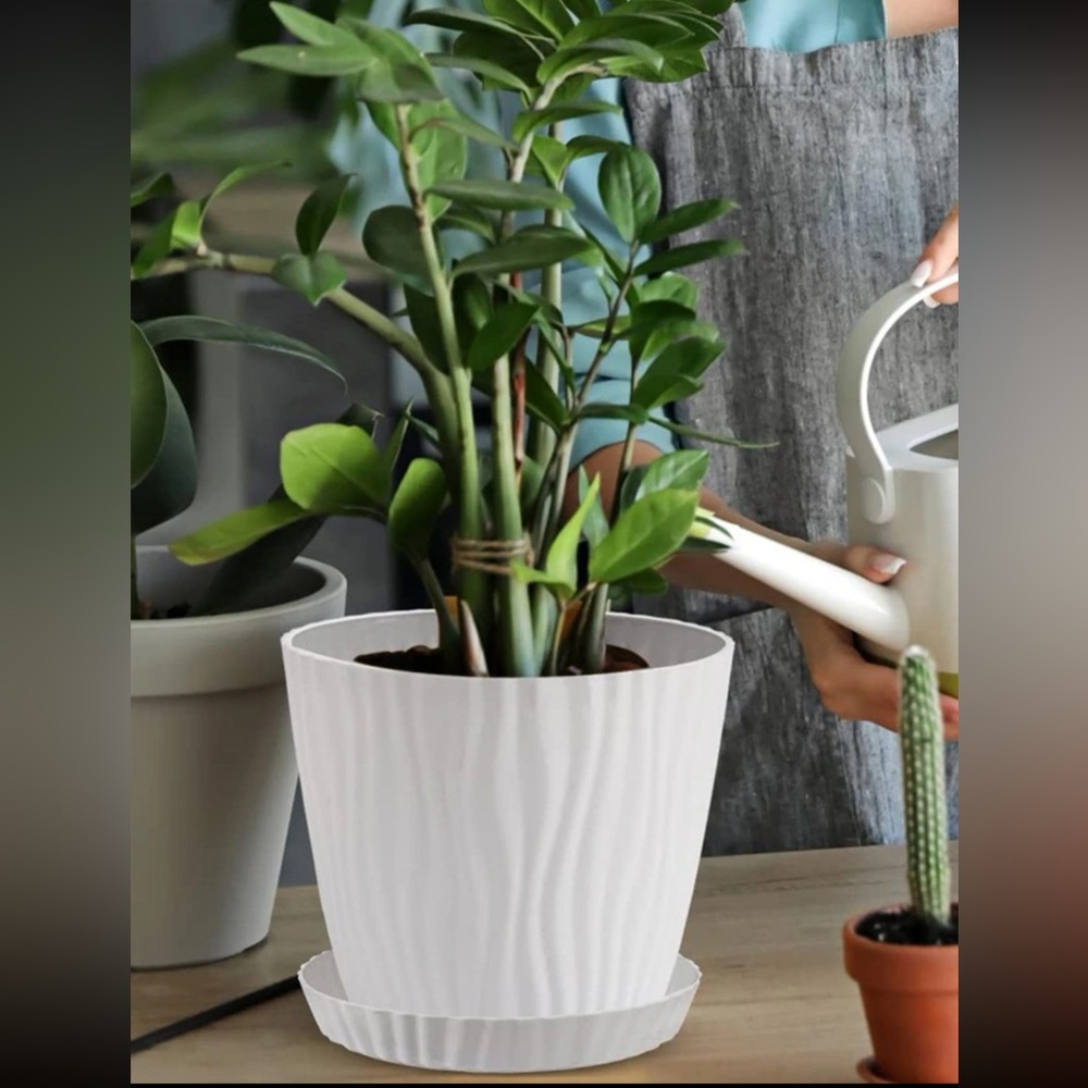 1pc Plain Color Flower Container, Simple Plastic Flower Pot